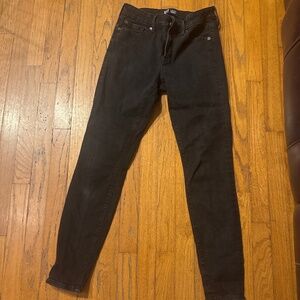 Black gap six long black denim jeans